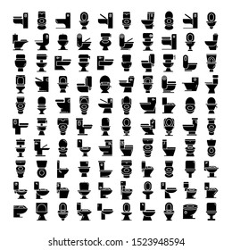 vector set of wc restroom and toilet sign