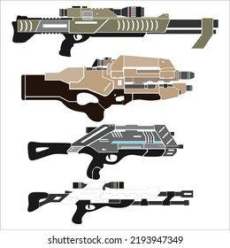 Vector Set Weapons Pack Illustration Isolated Stock Vector (royalty 