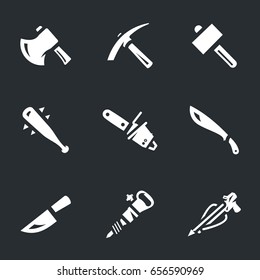 Vector Set Weapons for zombies Icons.