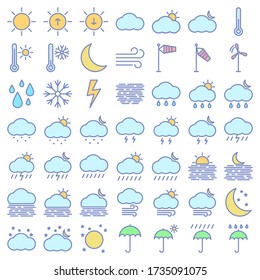 Vector set of weather icons