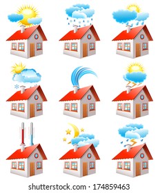 Vector set of weather icons.