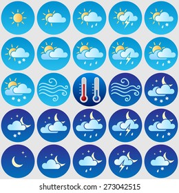 vector set of weather icons