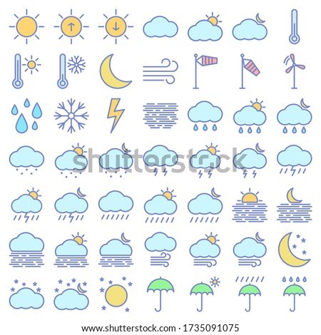 Vector set of weather icons