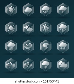 Vector Set: Weather Icons in a Clear Glass Style