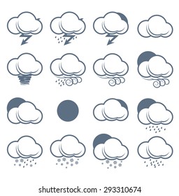 Vector set weather icons on white background