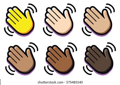 Vector Set Of Weaving Hands Isolated On White Background