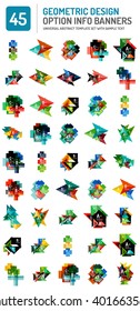 Vector set of web box geometric banners