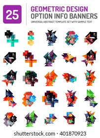 Vector set of web box geometric banners