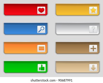 Vector set of web buttons with icons