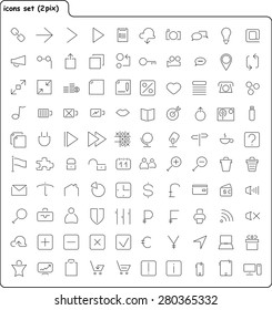 vector set of web contur icons