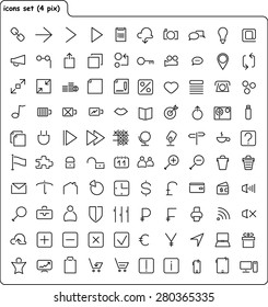 vector set of web contur icons