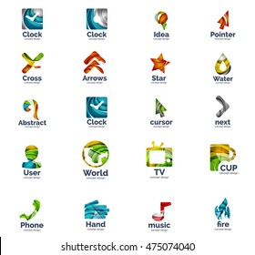 Vector set of web geometric internet logo icons