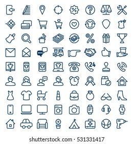 Vector set of web icons for E-commerce and shopping. Modern linear icons