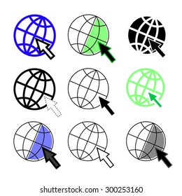 Vector Set of Web Icons Isolated on White Background