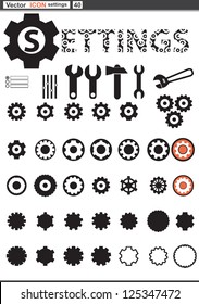 Vector set web icons. settings cogwheel and gears