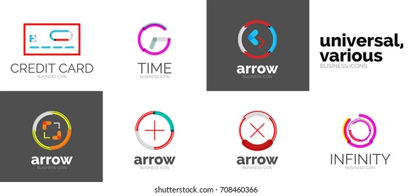 Vector set of web linear icons