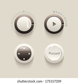 Vector set of web UI Knob elements design, user Interface.