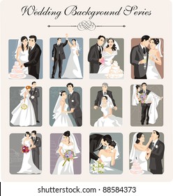 Vector set of wedding illustrations.