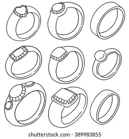 Vector Set Wedding Ring Stock Vector (Royalty Free) 389983855 ...