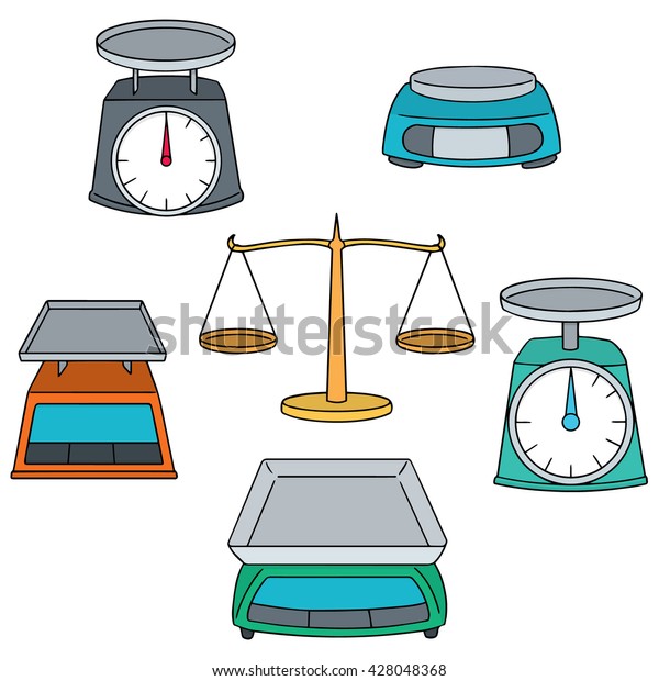 Vector Set Weighing Machine Stock Vector (Royalty Free) 428048368