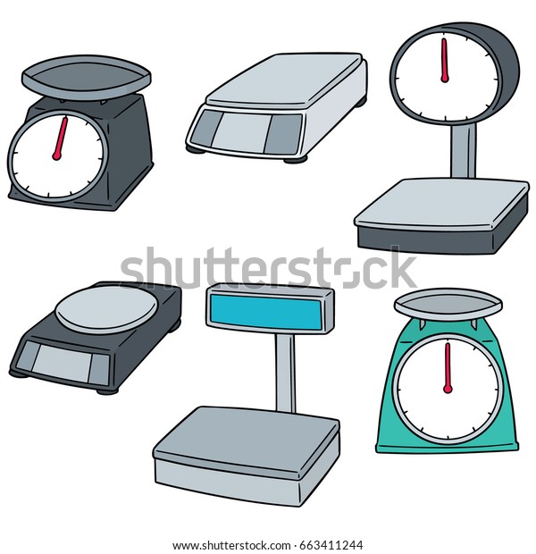 Vector Set Weighing Machine Stock Vector (Royalty Free) 663411244