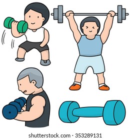 vector set of weightlifter