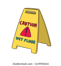 vector set wet floor