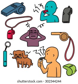 vector set of whistle