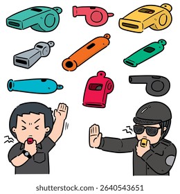 vector set of whistle cartoon
