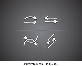 Vector set of white arrows