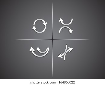 Vector set of white arrows