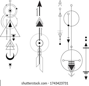 Tribal Geometric Elements Tribal Minimalism Perfect Stock Vector ...