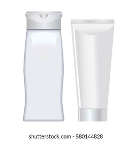 vector set of white cosmetic tubes containers
