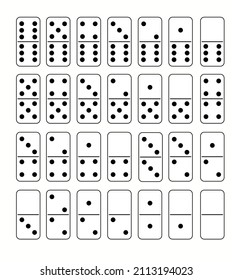 Vector Set White Domino game block