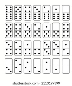 Vector Set White Domino game block