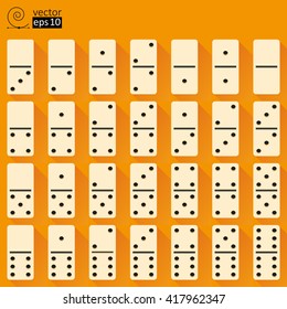 vector set of white domino tiles. flat style