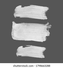 Vector con manto de pintura de aceite blanco aislado en fondo gris, textura ilustración dibujada a mano. Utilícelo como elemento para el diseño tarjeta de saludo, banner, publicación en medios sociales, invitación, diseño gráfico