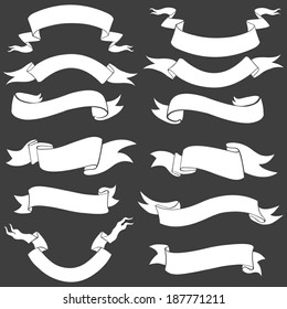 Vector Set of White ribbons