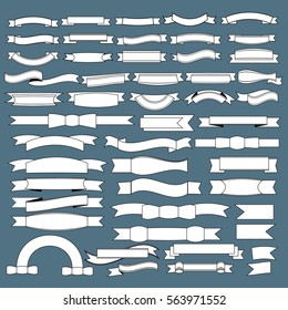 Vector set white ribbons