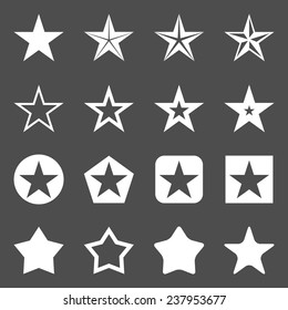 Vector Set of White Star Icons