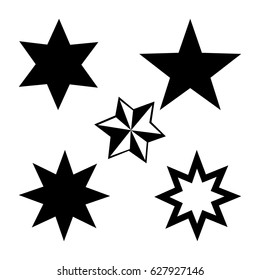Vector Set of White Star Icons