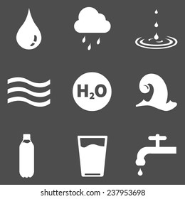 Vector Set of White Water Icons