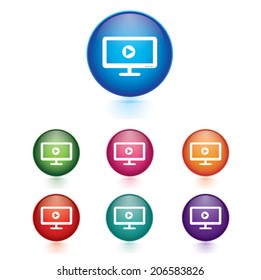 Vector - Set of widescreen TV sign icons