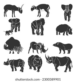 vector set of wild animals