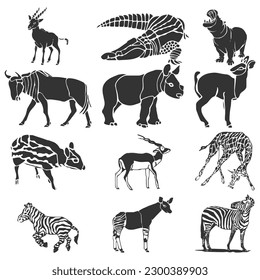 vector set of wild animals