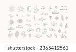 Vector set with wild west hand drawn elements. Western cactus, cowbot hat, boot, desert animals, plants, arrows