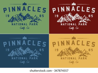 vector set of wilderness and nature exploration vintage logos, emblems, silhouettes and design elements.