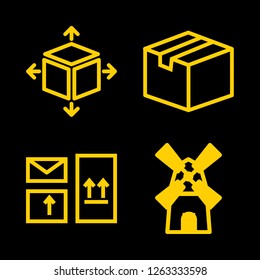  vector set. With windmill and package icons in set