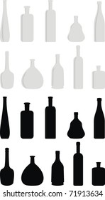 Vector set of wine bottles - cartoon illustration isolated on white background