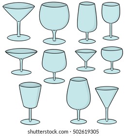 vector set of wine glass